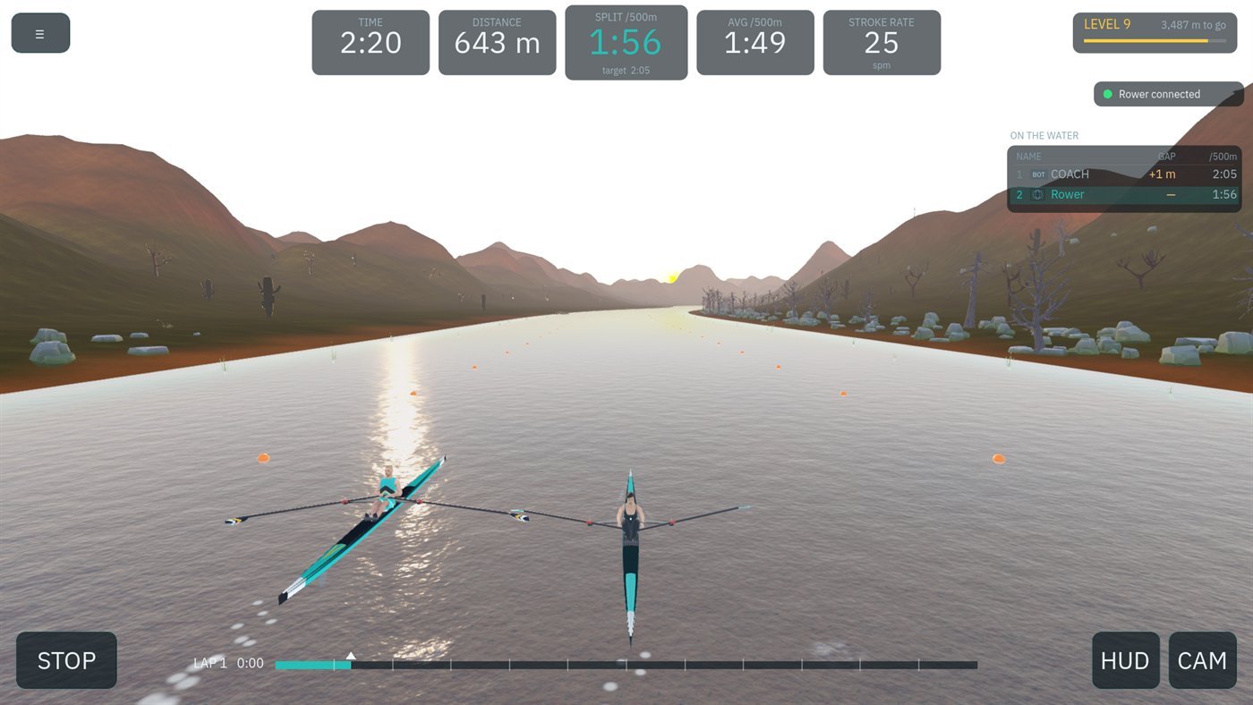 A coach boat alongside on Copper Gorge at dawn, calling the warm-up target