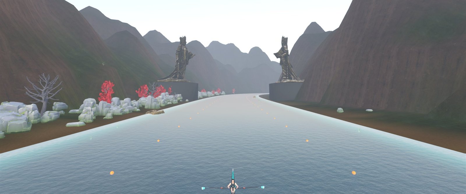 Approaching the two guardian statues on Sentinel Gorge